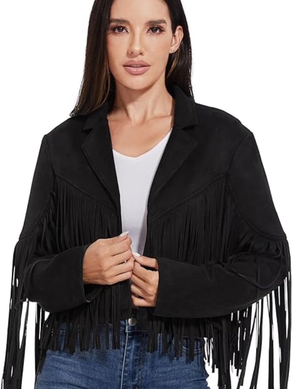 Fringe Leather Jacket‎ Women, Western Cowgirl Outfits for Women Country Concert